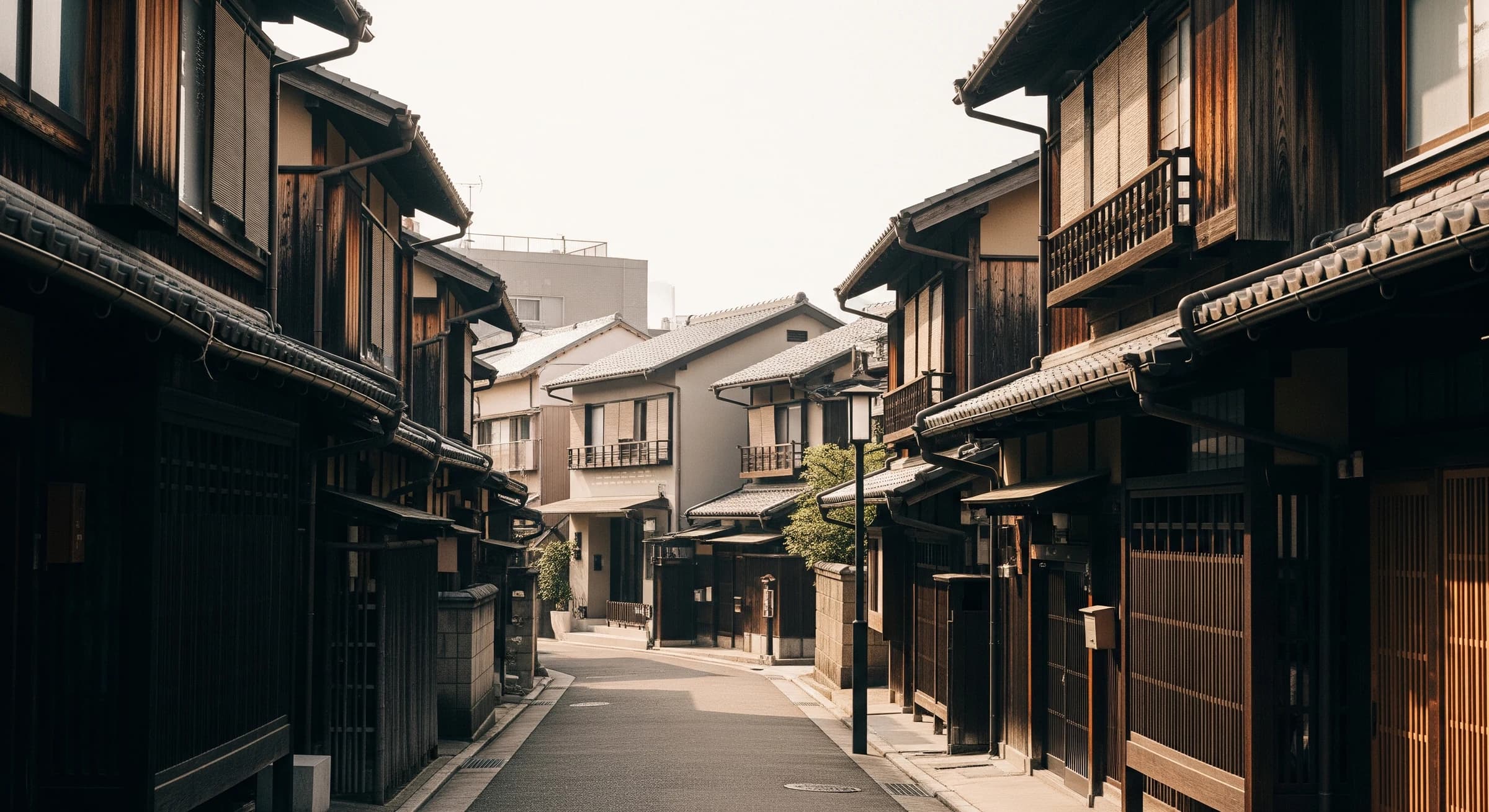 京都の住宅街と町家