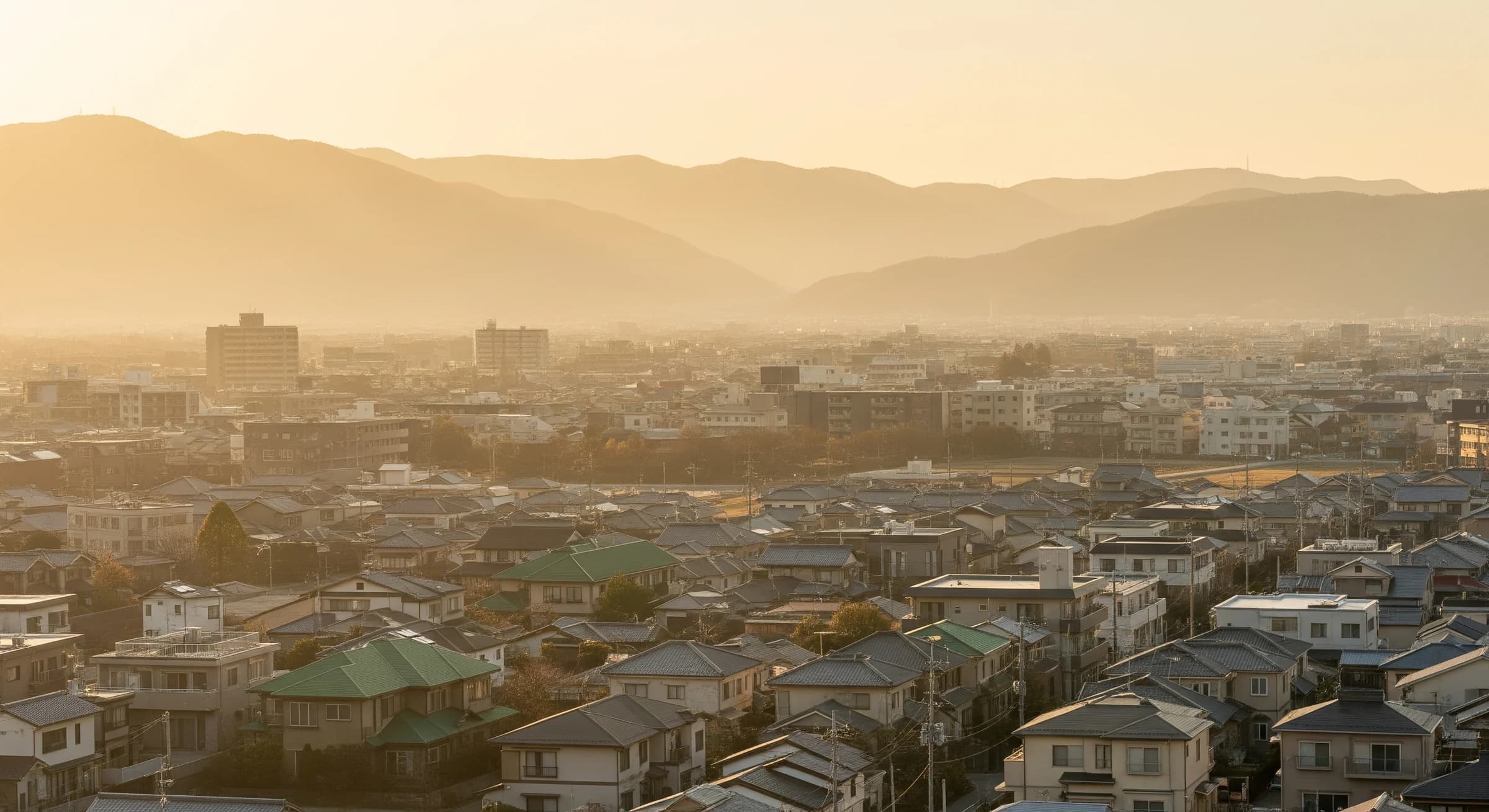京都の街並みと東山